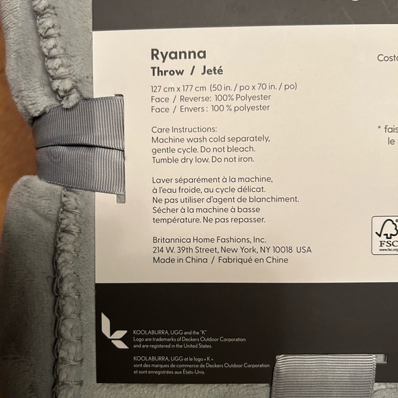 NEW Koolaburra by UGG Ryanna Throw  Grey Super soft blanket - Picture 2 of 3